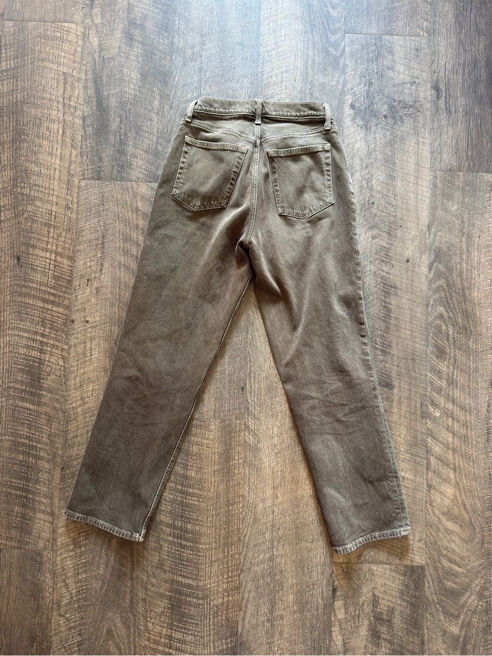 Abercrombie & Fitch Women's Straight-Leg Jeans — Olive Brown - Picture 2 of 4